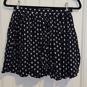 Navy Blue With Patern Flowy Mini Skirt Size S